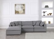 Modular design 4pcs sectional sofa in gray fabric main photo