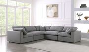 Modular design 5pcs sectional sofa in gray fabric main photo