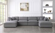 Modular design 6pcs sectional sofa in gray fabric main photo