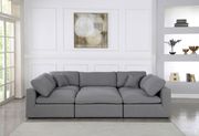 Modular design 6pcs sectional sofa in gray fabric main photo