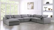 Modular design 7pcs sectional sofa in gray fabric main photo