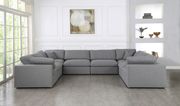 Modular design 8pcs sectional sofa in gray fabric main photo