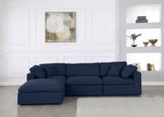 Modular design 4pcs sectional sofa in navy fabric main photo