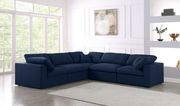 Modular design 5pcs sectional sofa in navy fabric main photo