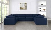Modular design 8pcs sectional sofa in navy fabric main photo