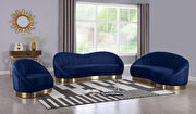 Curved elegant velvet contemporary chaise style couch main photo
