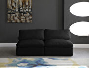 Modular 2pcs contemporary velvet couch main photo
