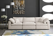 Modular 3pcs contemporary velvet couch main photo