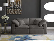 Modular 2pcs contemporary velvet couch main photo