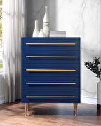 Contemporary chest in navy blue w/ golden handles main photo