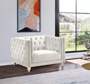 Michelle Cream Sofa 652Cream-S Meridian Furniture Fabric Sofas ...