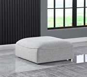 Miramar 3 (Gray) Modular style gray linen ottoman