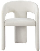Contemporary soft cream plush fabric dining chair