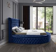 Luxus (Navy) Exclusive round tufted platform full bed w/ storage