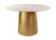 Brushed gold round dining table main photo
