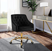 Arden (Black) Velvet stylish adjustable height / gold base computer chair