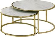 2pcs nested coffee table set w/ gold and faux marble main photo