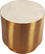 Gold round end table w/ marble top main photo
