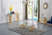 Clear glass top / golden legs coffee table main photo