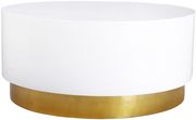 Round white lacquer / gold base coffee table main photo