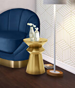 Small round brushed gold end table main photo