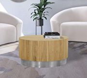 Solid acacia wood round cocktail table