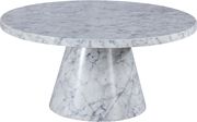 White round marble top coffee table main photo
