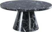 Black round marble top coffee table main photo