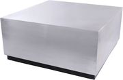 Brushed chrome square coffee table main photo