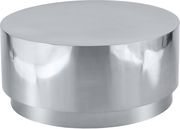 Silver chrome round contemporary coffee table main photo