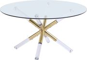 Gold / glass contemporary round coffee table main photo