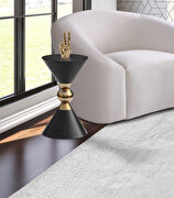 Round ultra-contemporary stylish black end table main photo