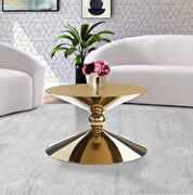 Round ultra-contemporary stylish gold coffee table main photo