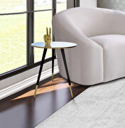 Round mirrored top / black legs w/ gold end table main photo