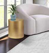 Round cylinder gold contemporary end table main photo