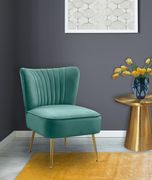 Elegant modern channel tufting chair in green main photo