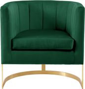 Velvet green fabric contemporary chair main photo