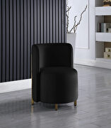 Rounded accent chair in black velvet main photo