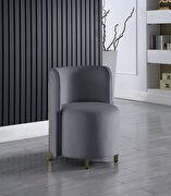 Rounded accent chair in gray velvet main photo