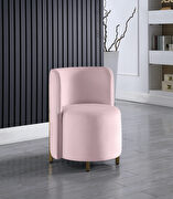 Rounded accent chair in cream velvet main photo