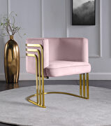 Pink velvet retro contemporary style chair main photo