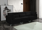 3pcs modular sofa in black velvet w/ gold legs main photo