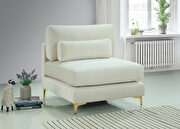 Cream velvet armless chair w/ 2 sets of legs main photo