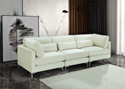 3pcs modular sofa in cream velvet w/ gold legs main photo