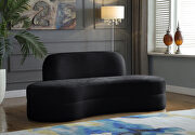 Kidney-shaped lounge style black velvet sofa main photo
