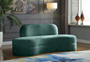 Kidney-shaped lounge style green velvet sofa main photo