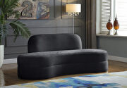 Kidney-shaped lounge style gray velvet sofa main photo