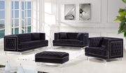 Contemporary style tufted black velvet fabric sofa main photo