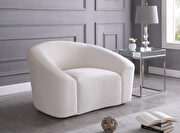 Rounded velvet design contemporary chair main photo