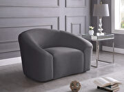 Rounded velvet design contemporary chair main photo